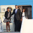 Die Familie Obama landete am Mittwoch am Flughafen Tegel 