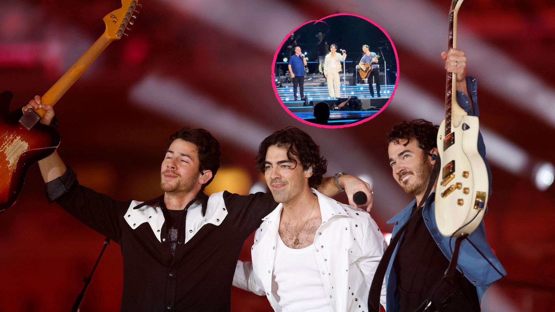 Vor Publikum Jonas Brothers holen ihren Papa auf die Bühne