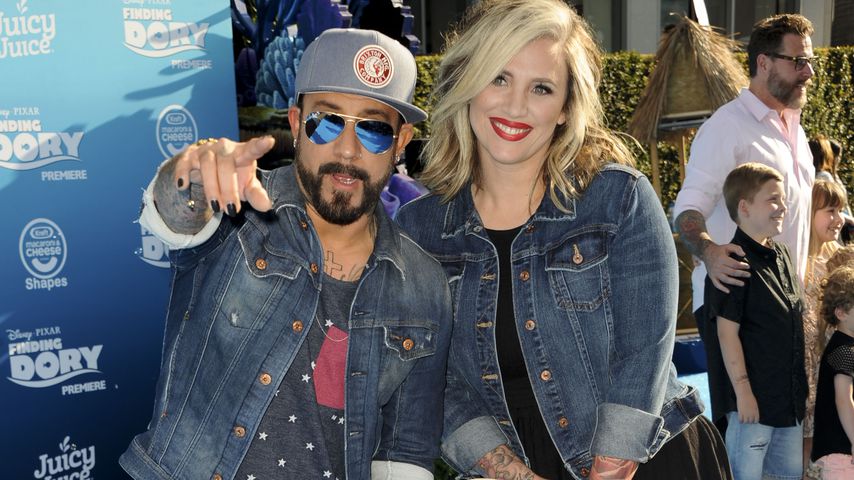 AJ McLean, Rochelle DeAnna McLean und Tochter Ava bei der "Findet Dorie"-Premiere in LA