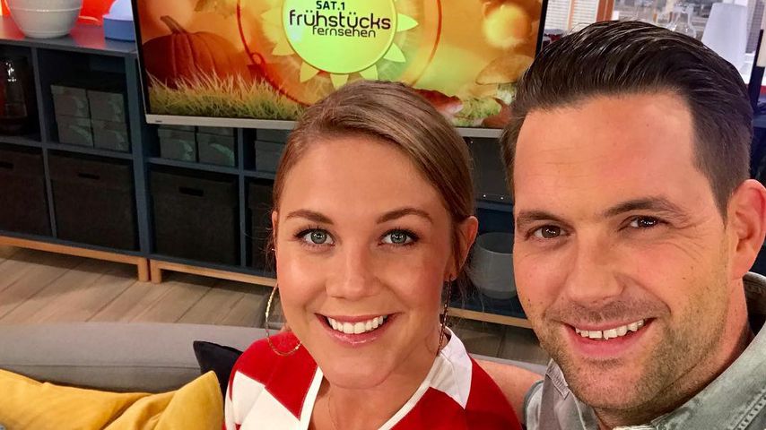 Alina Merkau und Matthias Killing, Moderatoren des Sat.1-Frühstücksfersehens