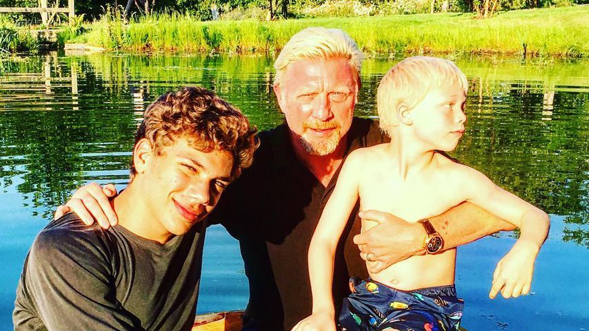 Boris Becker mit seinen Söhnen Elias und Amadeus