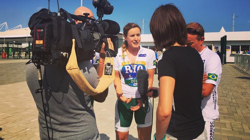 Charlie Webster vor dem Olympia Park