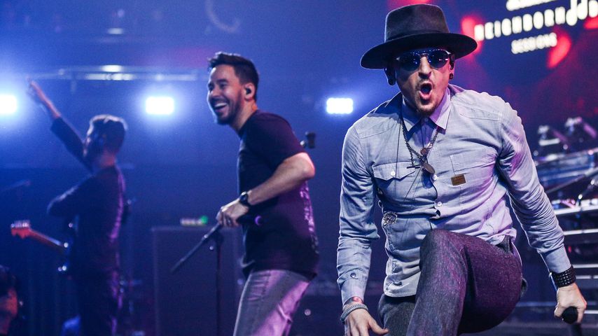 Chester Bennington (r.) mit Brad Delson & Mike Shinoda von Linkin Park