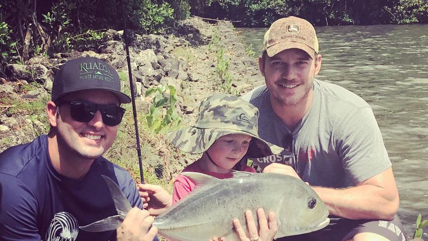 Chris Pratt und sein Sohn Jack beim Angeln