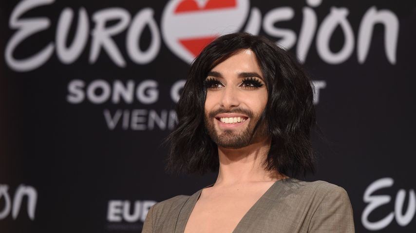 Conchita Wurst bei der PK für den "Eurovision Song Contest"
