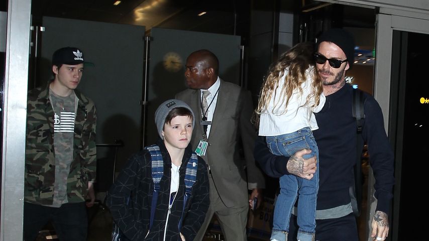 David Beckham, Brooklyn Beckham, Harper Seven Beckham und Cruz Beckham