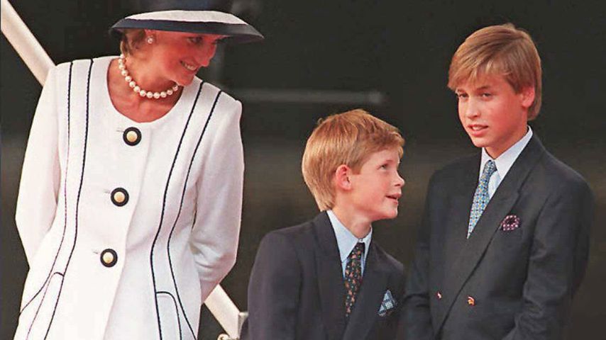 Prinzessin Diana, Prinz Harry und Prinz William 1995 in London