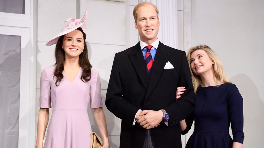 Die Wachsfiguren von Herzogin Kate und Prinz William und Georgia Toffolo