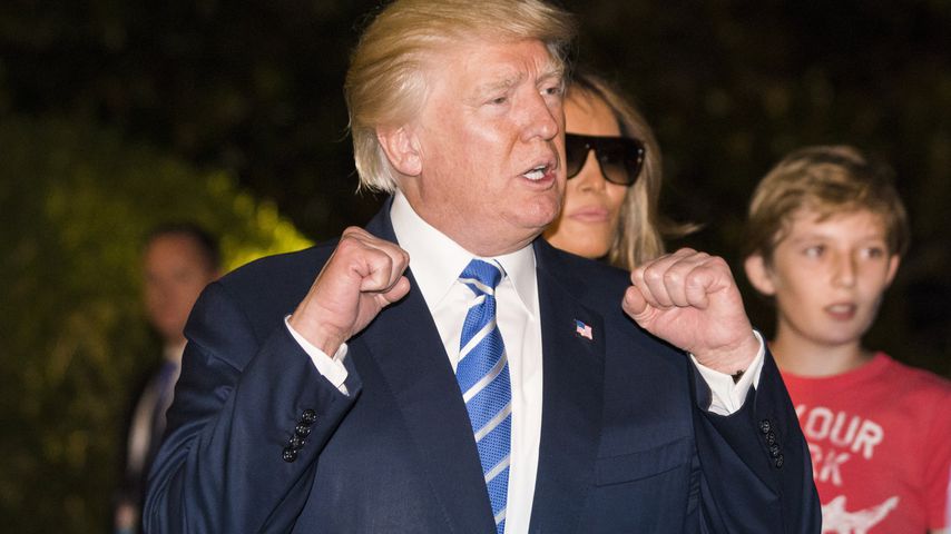 US-Präsident Donald Trump mit Frau Melania und Sohn Barron in Washington