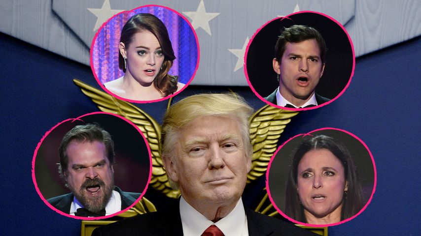 Donald Trump gegen David Harbour, Emma Stone, Ashton Kutcher und Julia Louis-Dreyfus