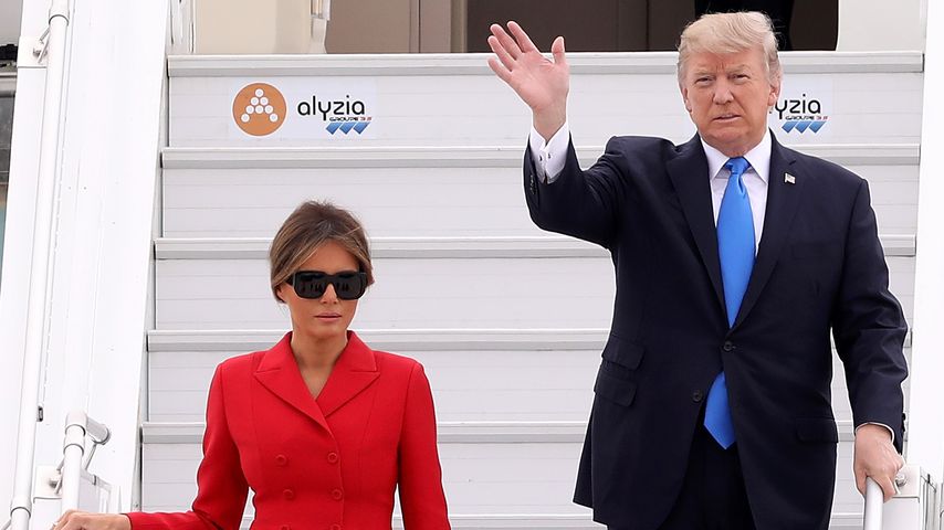 US-Präsident Donald Trump und Frau Melania am Pariser Flughafen