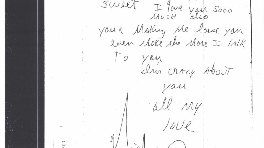 Diesen Brief soll Michael Jackson einem 12 Jahre alten Mädchen geschrieben haben