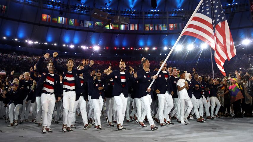 Die US-Mannschaft bei der Eröffnungszeremonie der Olympischen Spiele 2016