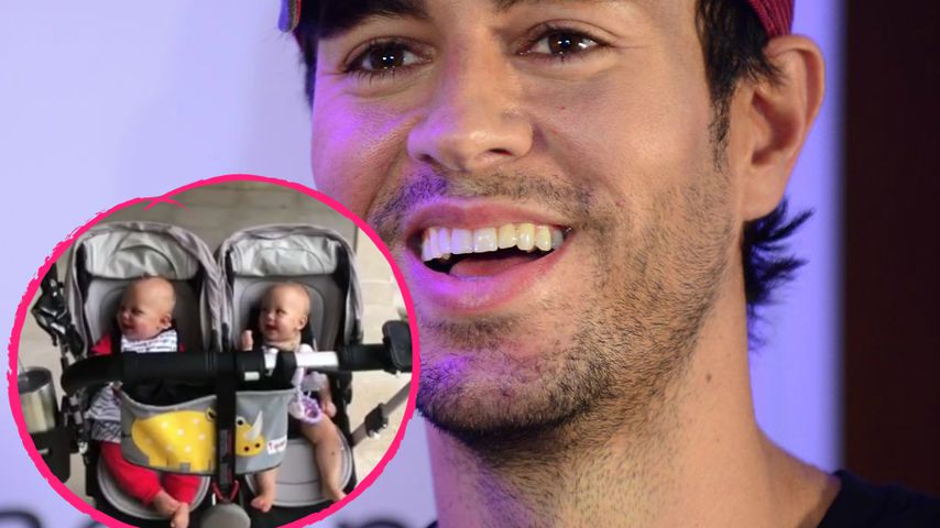Papa ist ein Clown! Enriques Zwillinge lachen sich schlapp