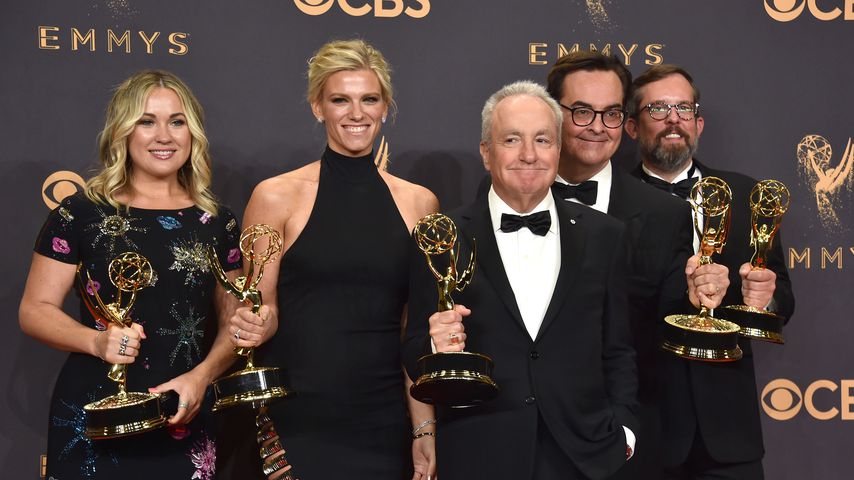 Erin Doyle, Lindsay Shookus, Lorne Michaels, Steve Higgins und Erik Kenward bei den Emmy Awards 2017