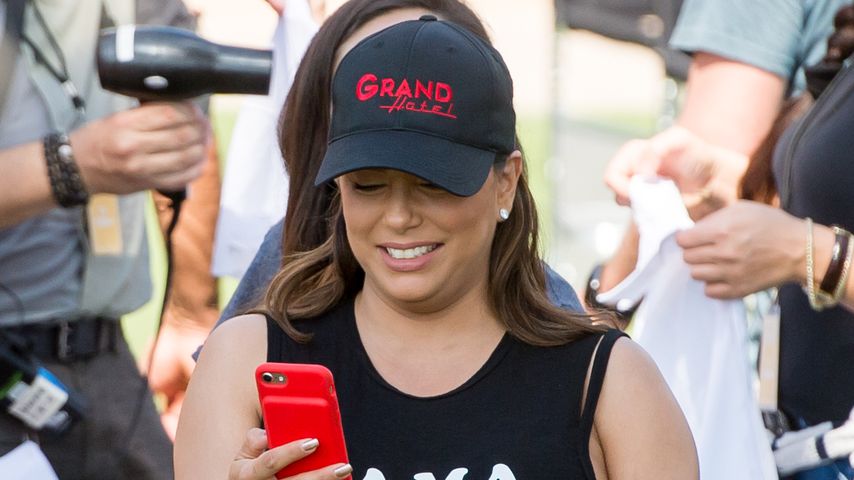 Fleißige "Mama Bär": Eva Longoria hochschwanger am Set!