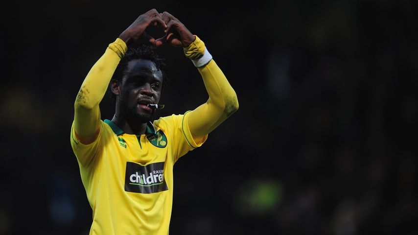 Fußball-Star Kei Kamara noch im Trikot von Norwich City im Februar 2013