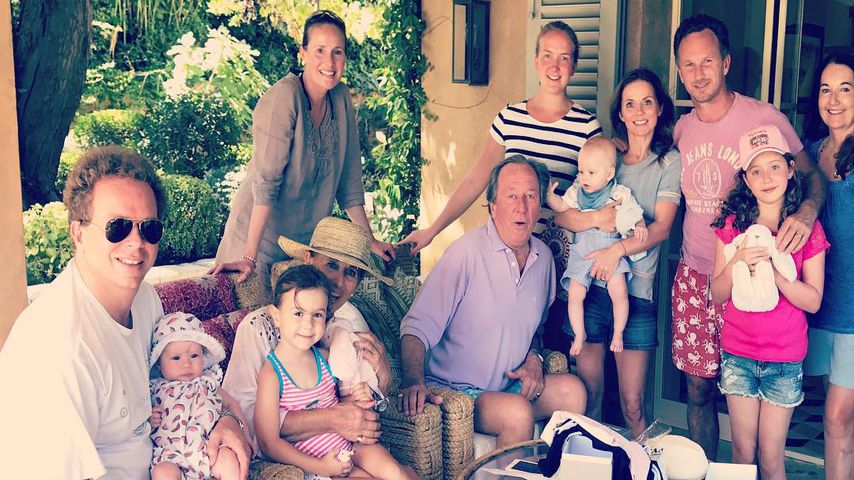 Geri Horner und Christian Horner mit ihrer Familie