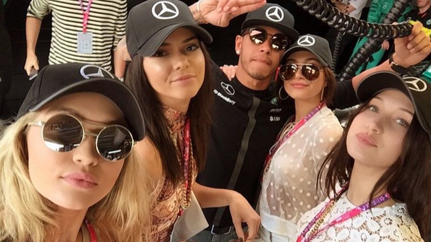 Gigi Hadid, Kendall Jenner und Lewis Hamilton