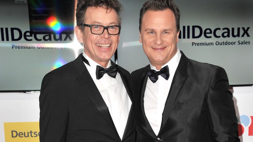 Guido Maria Kretschmer mit seinem Partner bei der Goldenen Kamera