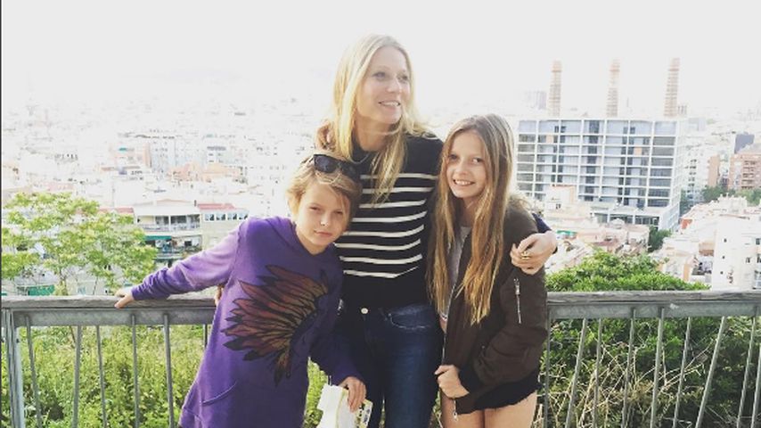 Gwyneth Paltrow mit ihren Kindern Moses und Apple in Barcelona