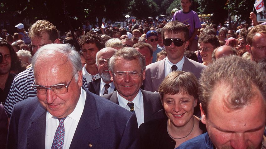 Helmut Kohl und Angela Merkel im Jahr 1995