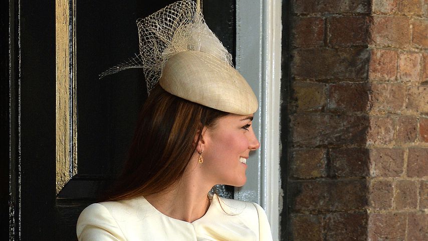 Herzogin Kate und Prinz George bei der Taufe des Thronfolgers