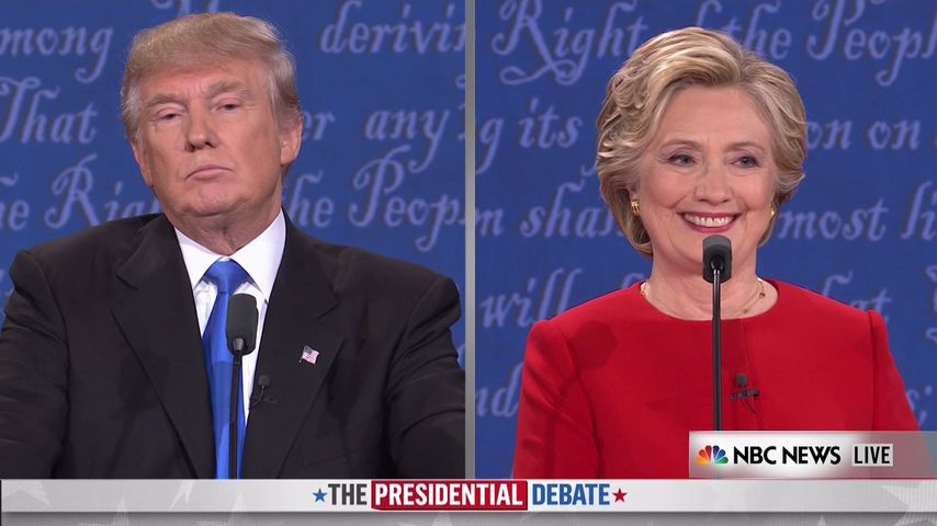 Hillary freut sich beim TV-Duell