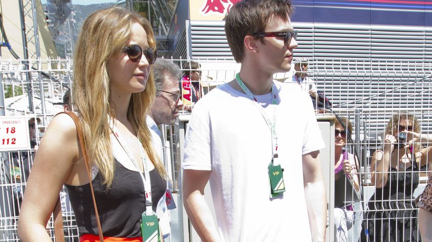 Schauspieler Jennifer Lawrence und Nicholas Hoult in Monaco, 2012