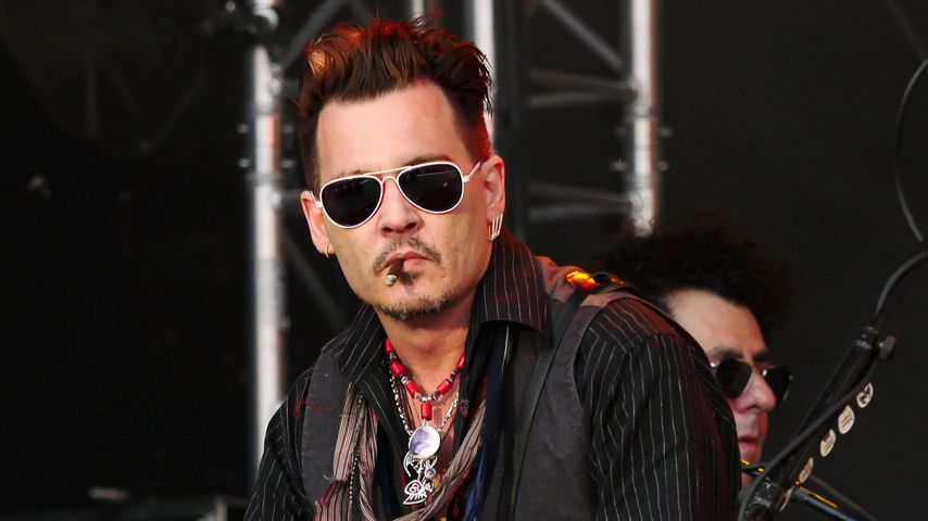 Johnny Depp bei einem Auftritt mit seiner Band in Dänemark