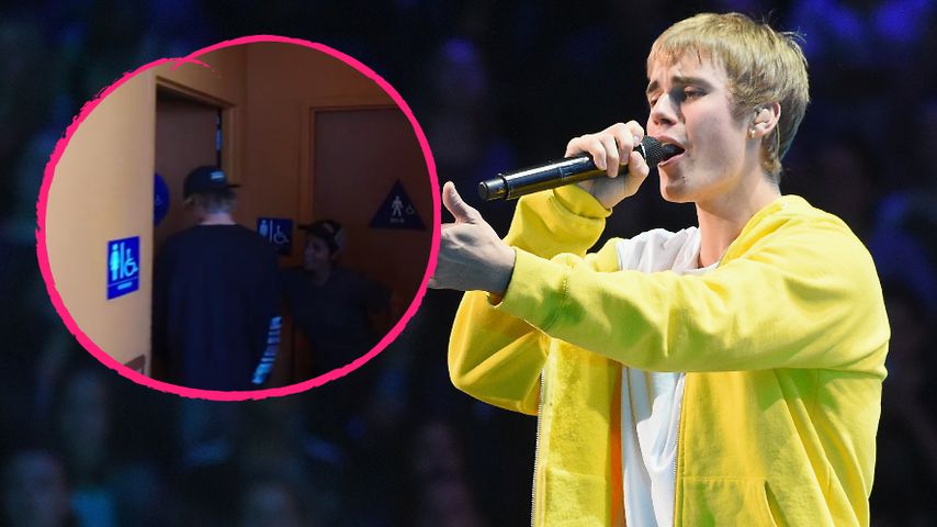 Gang aufs Damen-Klo: Hier pinkelt Justin Bieber fremd!