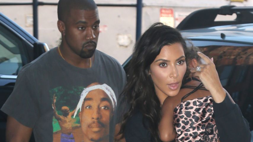 Kanye West und Kim Kardashian mit Nori in New York