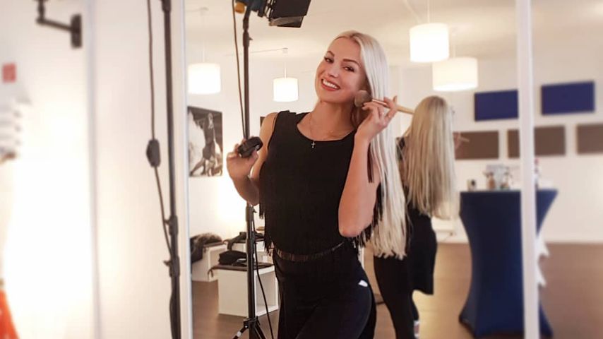 Katja Kalugina bei den Dreharbeiten zu "Let's Dance"