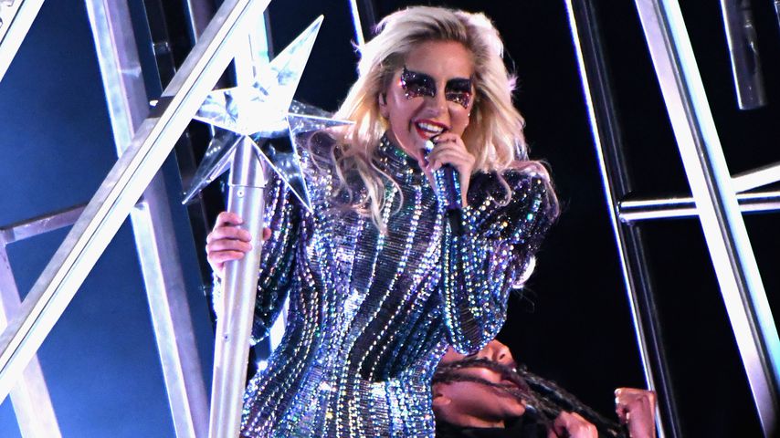 Lady Gaga auf der Bühne bei der Halbzeitshow des Super-Bowls 2017 in Texas