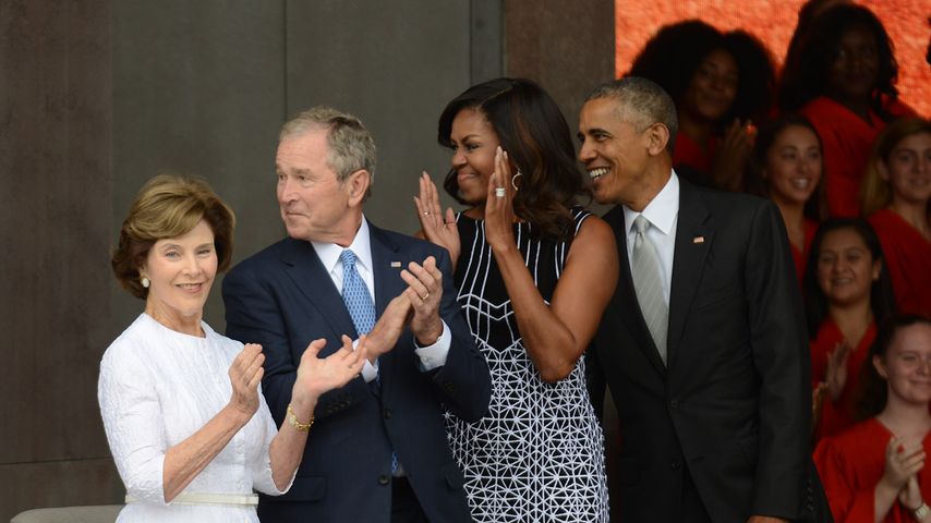 Laura Bush, George W. Bush, Michelle Obama und Barack Obama in Washington