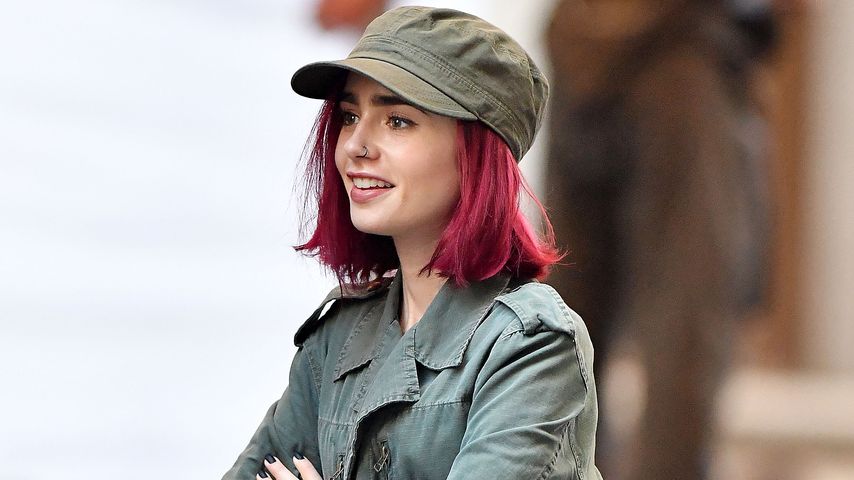 Lily Collins am Filmset on "Okja" in NYC