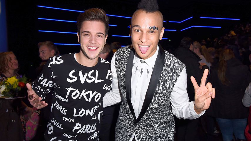 Luca Hänni und Prince Damien bei der "Sing"-Europapremiere in Köln