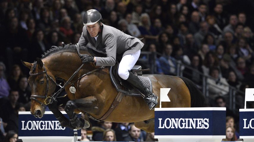 Ludger Beerbaum mit seinem Pferd Chaman 1999 beim Longines Fei World Cup bei der Jumping Internatio