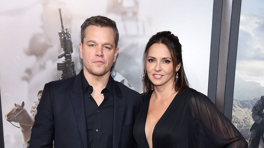 Matt Damon und Luciana Barroso auf der Premiere von "12 Strong"
