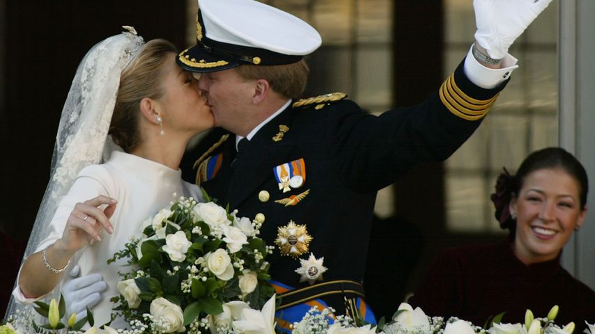 Máxima und Willem-Alexander nach ihrer Trauung 2002