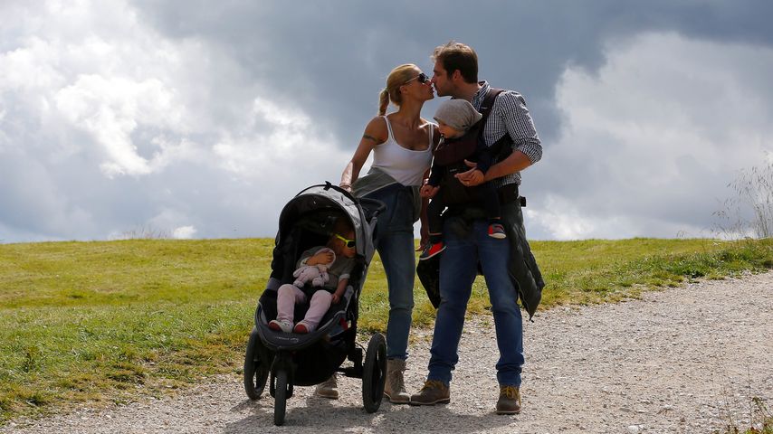 Michelle Hunziker, Tomaso Trussardi, Sole Trussardi und Celeste Trussardi in St. Kassian