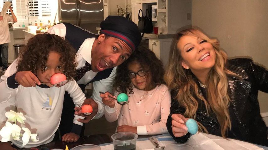 Nick Cannon und Mariah Carey mit ihren Kindern Maroccan Scott und Monroe an Ostern