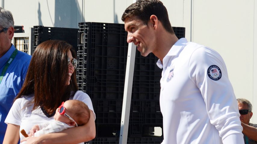 Nicole und Michael Phelps mit Baby Boomer in Rio