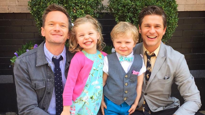Neil Patrick Harris, Harper Grace Burtka-Harris, Gideon Scott Burtka-Harris und David Burtka