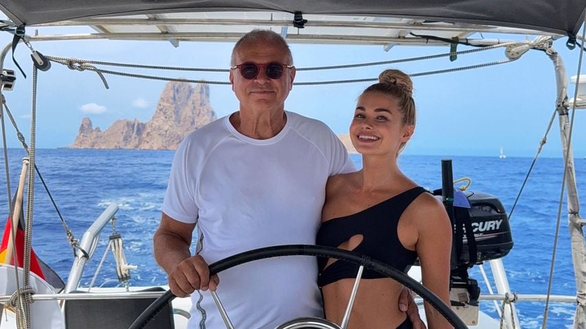 Ein seltener Anblick: Pamela Reif zeigt sich mit ihrem Vater