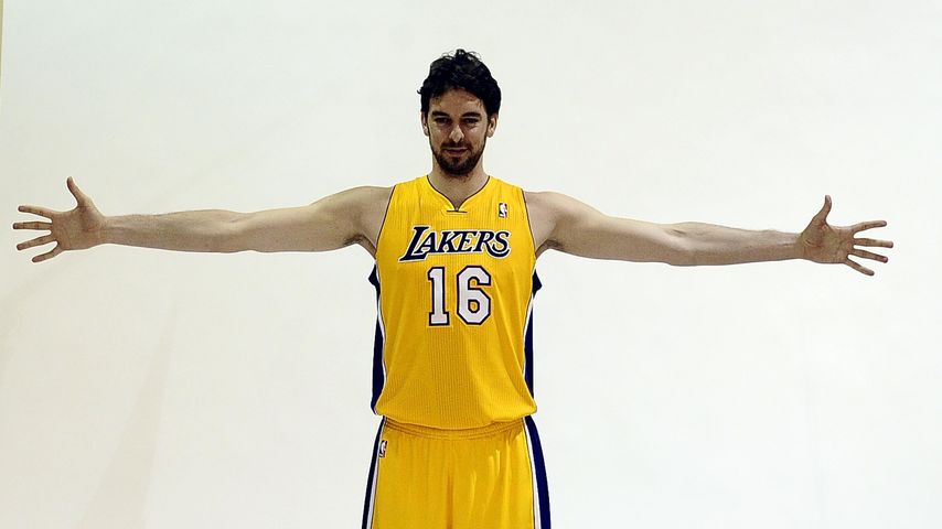 Pau Gasol bei einem Pressetermin der LA Lakers