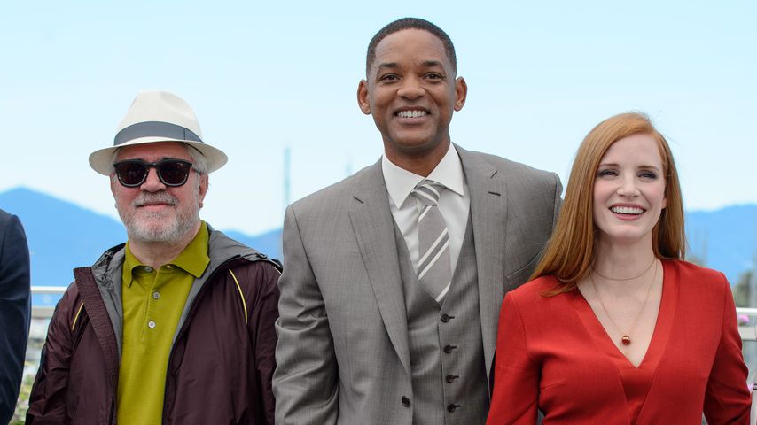Pedro Almodovar, Will Smith und Jessica Chastain beim Jury-Fototermin in Cannes 2017