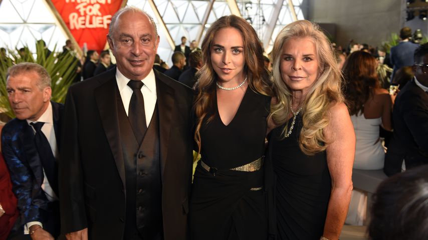 Philip Green mit seiner Tochter Chloe Green und Ehefrau Tina Green