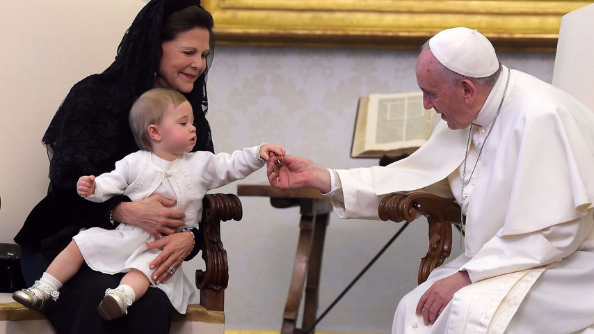 Prinzessin Leonore von Schweden, Königin Silvia von Schweden und Papst Franziskus I.