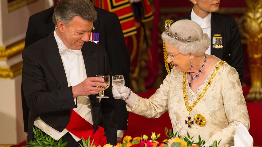 Queen Elizabeth II. und Juan Manuel Santos beim Staatsbankett im Buckingham Palace